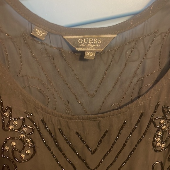 GUESS Black Mesh Sparkle Tank Top - Picture 5 of 11